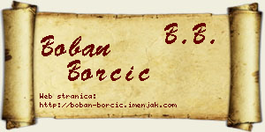 Boban Borčić vizit kartica